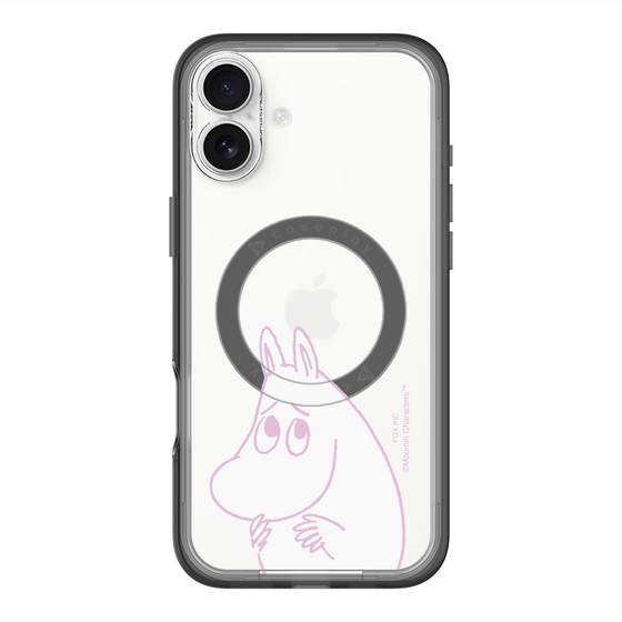 スリムプロテクションプレミアムケース with MagSafe［ MOOMIN - Fearful face ］
