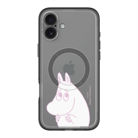 スリムプロテクションプレミアムケース with MagSafe［ MOOMIN - Fearful face ］