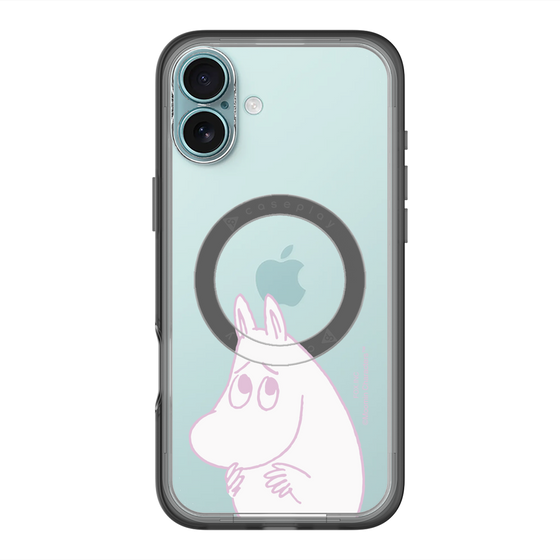 スリムプロテクションプレミアムケース with MagSafe［ MOOMIN - Fearful face ］