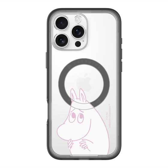 スリムプロテクションプレミアムケース with MagSafe［ MOOMIN - Fearful face ］