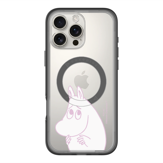 スリムプロテクションプレミアムケース with MagSafe［ MOOMIN - Fearful face ］