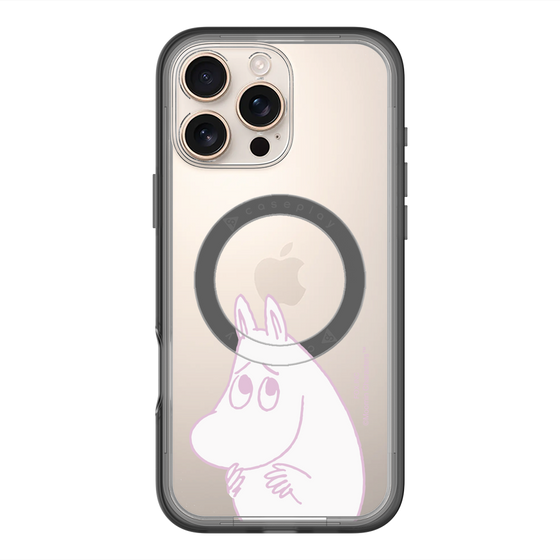 スリムプロテクションプレミアムケース with MagSafe［ MOOMIN - Fearful face ］