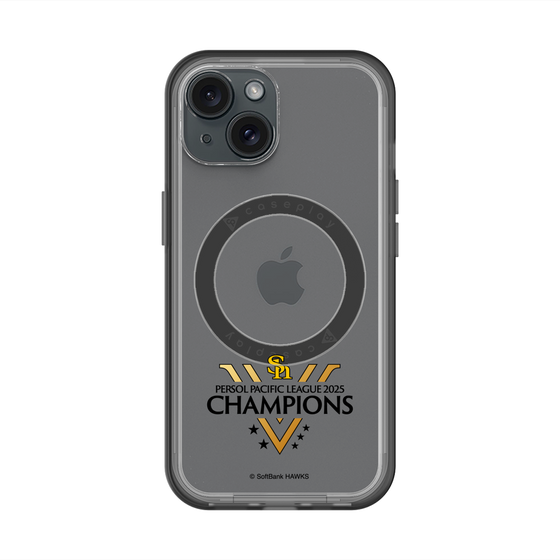 スリムプロテクションプレミアムケース with MagSafe［ 福岡ソフトバンクホークス - PERSOL PACIFIC LEAGUE 2025 CHAMOIONS ロゴ - クリア ］