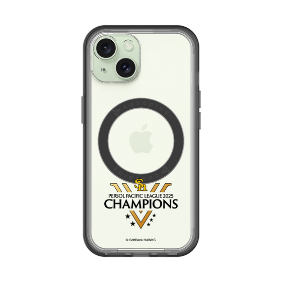 スリムプロテクションプレミアムケース with MagSafe［ 福岡ソフトバンクホークス - PERSOL PACIFIC LEAGUE 2025 CHAMOIONS ロゴ - クリア ］