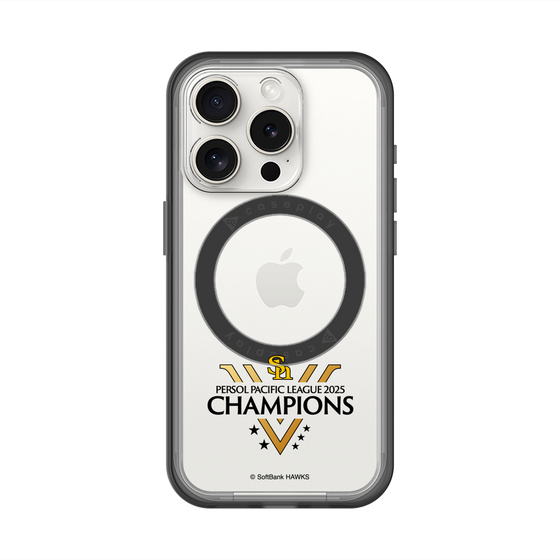 スリムプロテクションプレミアムケース with MagSafe［ 福岡ソフトバンクホークス - PERSOL PACIFIC LEAGUE 2025 CHAMOIONS ロゴ - クリア ］