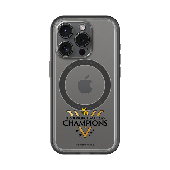 スリムプロテクションプレミアムケース with MagSafe［ 福岡ソフトバンクホークス - PERSOL PACIFIC LEAGUE 2025 CHAMOIONS ロゴ - クリア ］