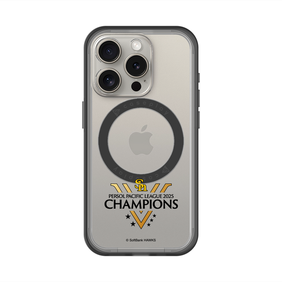 スリムプロテクションプレミアムケース with MagSafe［ 福岡ソフトバンクホークス - PERSOL PACIFIC LEAGUE 2025 CHAMOIONS ロゴ - クリア ］