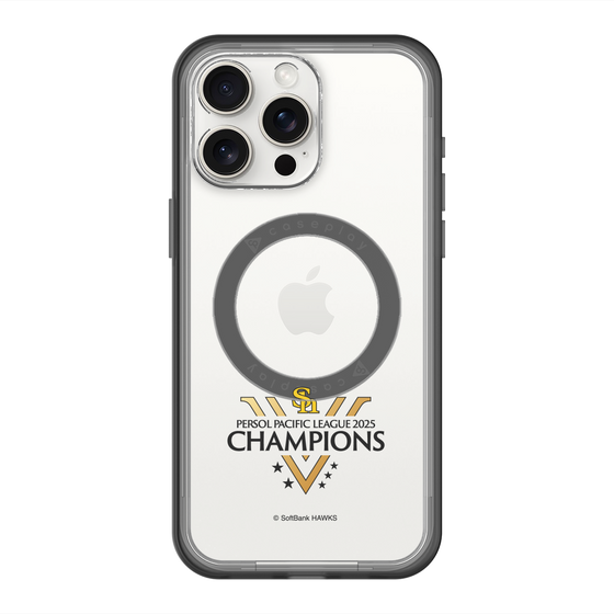 スリムプロテクションプレミアムケース with MagSafe［ 福岡ソフトバンクホークス - PERSOL PACIFIC LEAGUE 2025 CHAMOIONS ロゴ - クリア ］