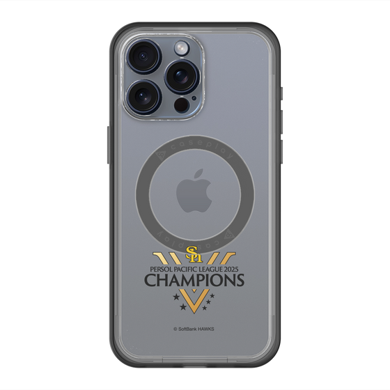 スリムプロテクションプレミアムケース with MagSafe［ 福岡ソフトバンクホークス - PERSOL PACIFIC LEAGUE 2025 CHAMOIONS ロゴ - クリア ］