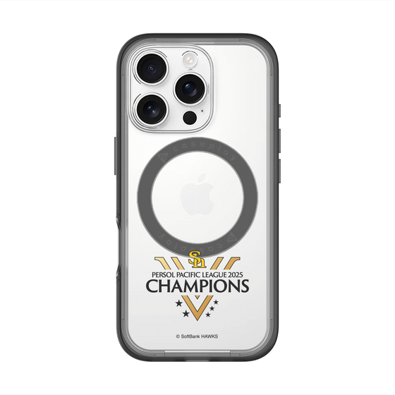 スリムプロテクションプレミアムケース with MagSafe［ 福岡ソフトバンクホークス - PERSOL PACIFIC LEAGUE 2025 CHAMOIONS ロゴ - クリア ］
