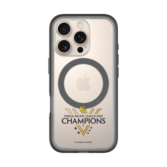 スリムプロテクションプレミアムケース with MagSafe［ 福岡ソフトバンクホークス - PERSOL PACIFIC LEAGUE 2025 CHAMOIONS ロゴ - クリア ］