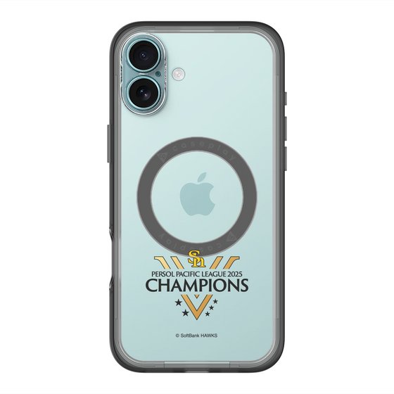 スリムプロテクションプレミアムケース with MagSafe［ 福岡ソフトバンクホークス - PERSOL PACIFIC LEAGUE 2025 CHAMOIONS ロゴ - クリア ］