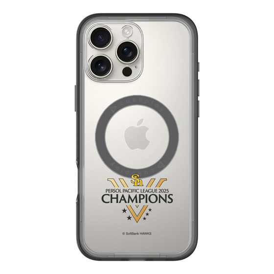 スリムプロテクションプレミアムケース with MagSafe［ 福岡ソフトバンクホークス - PERSOL PACIFIC LEAGUE 2025 CHAMOIONS ロゴ - クリア ］