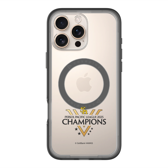 スリムプロテクションプレミアムケース with MagSafe［ 福岡ソフトバンクホークス - PERSOL PACIFIC LEAGUE 2025 CHAMOIONS ロゴ - クリア ］