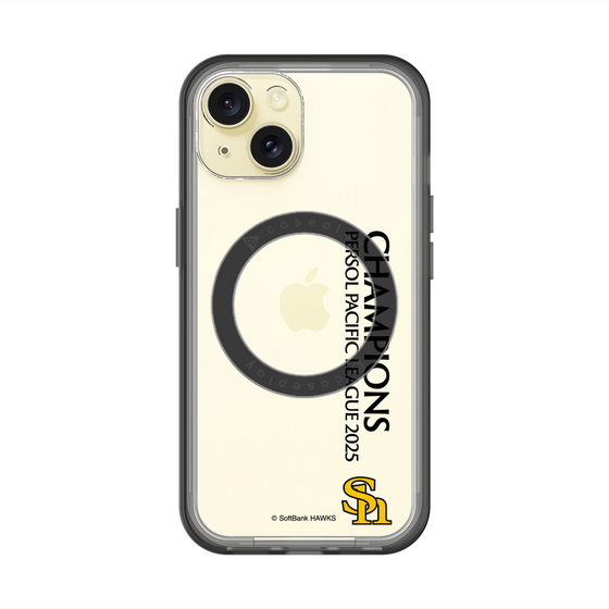 スリムプロテクションプレミアムケース with MagSafe［ 福岡ソフトバンクホークス - PERSOL PACIFIC LEAGUE 2025 CHAMOIONS - 縦ロゴ ］