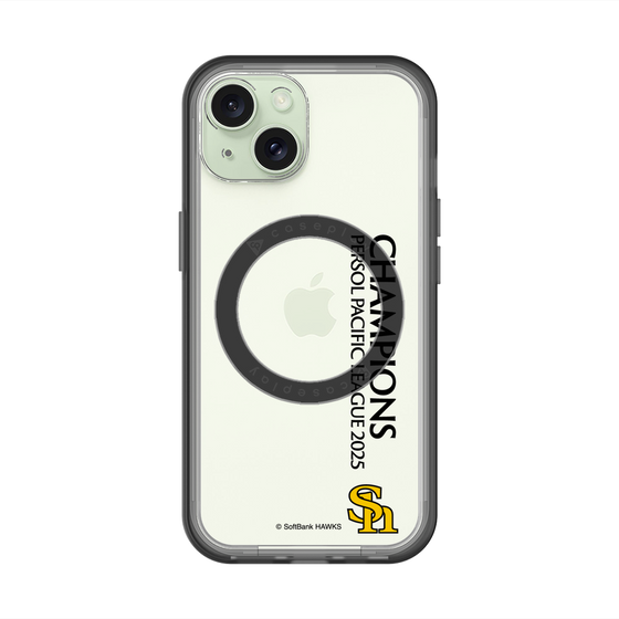 スリムプロテクションプレミアムケース with MagSafe［ 福岡ソフトバンクホークス - PERSOL PACIFIC LEAGUE 2025 CHAMOIONS - 縦ロゴ ］