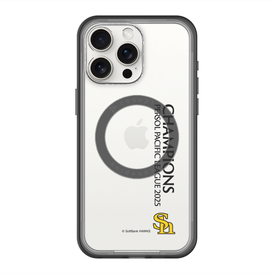 スリムプロテクションプレミアムケース with MagSafe［ 福岡ソフトバンクホークス - PERSOL PACIFIC LEAGUE 2025 CHAMOIONS - 縦ロゴ ］