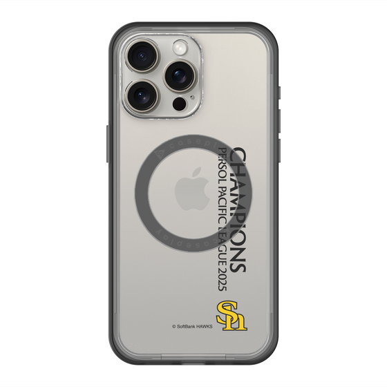 スリムプロテクションプレミアムケース with MagSafe［ 福岡ソフトバンクホークス - PERSOL PACIFIC LEAGUE 2025 CHAMOIONS - 縦ロゴ ］