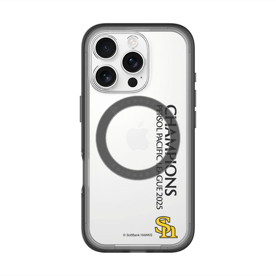 スリムプロテクションプレミアムケース with MagSafe［ 福岡ソフトバンクホークス - PERSOL PACIFIC LEAGUE 2025 CHAMOIONS - 縦ロゴ ］