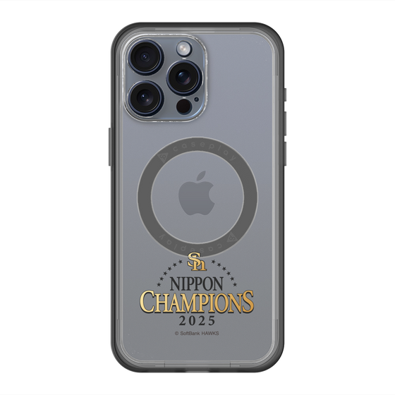 スリムプロテクションプレミアムケース with MagSafe［ 福岡ソフトバンクホークス - NIPPON CHAMPIONS 2025 ロゴ - クリア ］