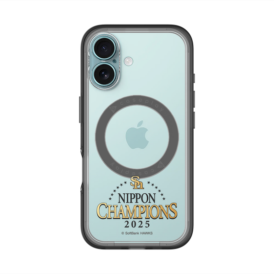 スリムプロテクションプレミアムケース with MagSafe［ 福岡ソフトバンクホークス - NIPPON CHAMPIONS 2025 ロゴ - クリア ］