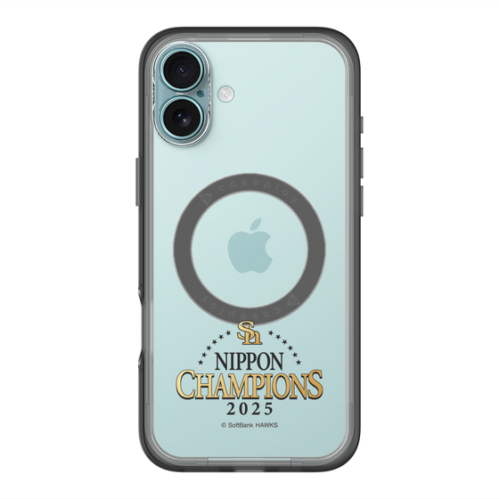 スリムプロテクションプレミアムケース with MagSafe［ 福岡ソフトバンクホークス - NIPPON CHAMPIONS 2025 ロゴ - クリア ］