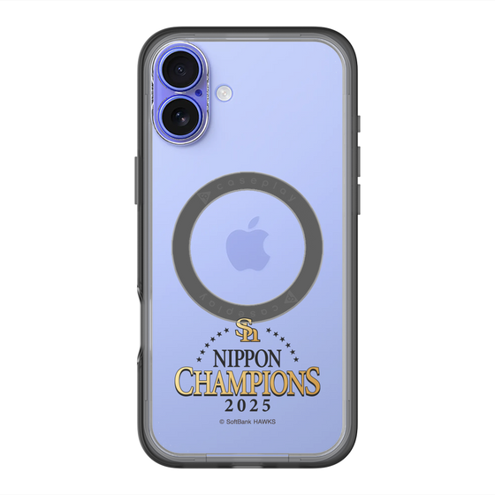 スリムプロテクションプレミアムケース with MagSafe［ 福岡ソフトバンクホークス - NIPPON CHAMPIONS 2025 ロゴ - クリア ］