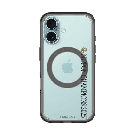 スリムプロテクションプレミアムケース with MagSafe［ 福岡ソフトバンクホークス - NIPPON CHAMPIONS 2025 ロゴ - 縦ロゴ ］