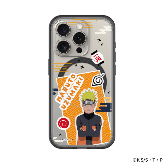 スリムプロテクションプレミアムケース with MagSafe［ NARUTO -ナルト- 疾風伝 - ステッカー - うずまきナルト ］