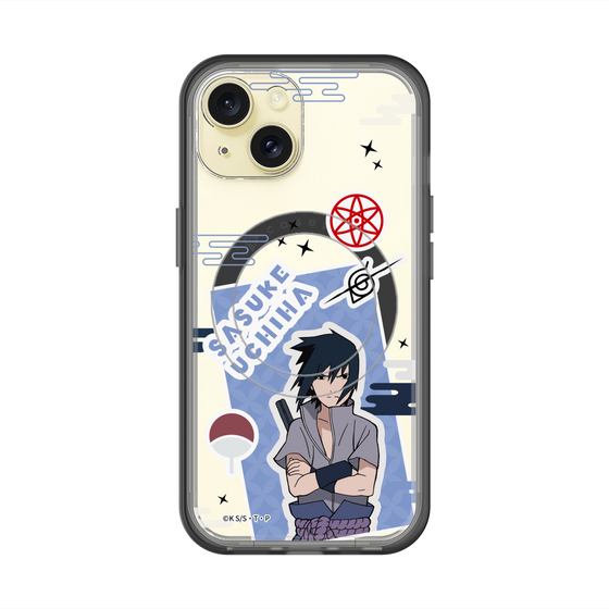 スリムプロテクションプレミアムケース with MagSafe［ NARUTO -ナルト- 疾風伝 - ステッカー - うちはサスケ ］