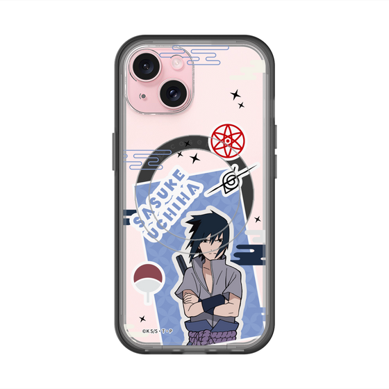 スリムプロテクションプレミアムケース with MagSafe［ NARUTO -ナルト- 疾風伝 - ステッカー - うちはサスケ ］