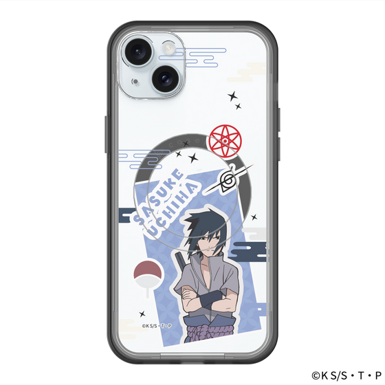 スリムプロテクションプレミアムケース with MagSafe［ NARUTO-ナルト- 疾風伝 - ステッカー - うちはサスケ ］