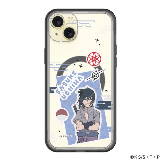 スリムプロテクションプレミアムケース with MagSafe［ NARUTO -ナルト- 疾風伝 - ステッカー - うちはサスケ ］