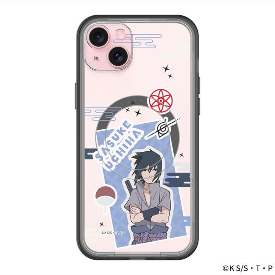 スリムプロテクションプレミアムケース with MagSafe［ NARUTO -ナルト- 疾風伝 - ステッカー - うちはサスケ ］