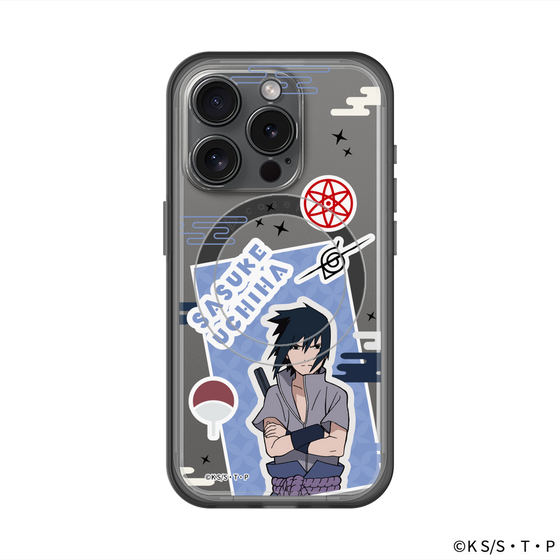 スリムプロテクションプレミアムケース with MagSafe［ NARUTO -ナルト- 疾風伝 - ステッカー - うちはサスケ ］