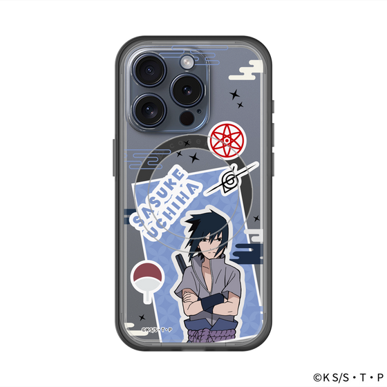 スリムプロテクションプレミアムケース with MagSafe［ NARUTO -ナルト- 疾風伝 - ステッカー - うちはサスケ ］