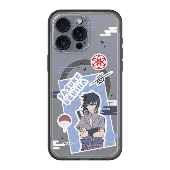 スリムプロテクションプレミアムケース with MagSafe［ NARUTO -ナルト- 疾風伝 - ステッカー - うちはサスケ ］