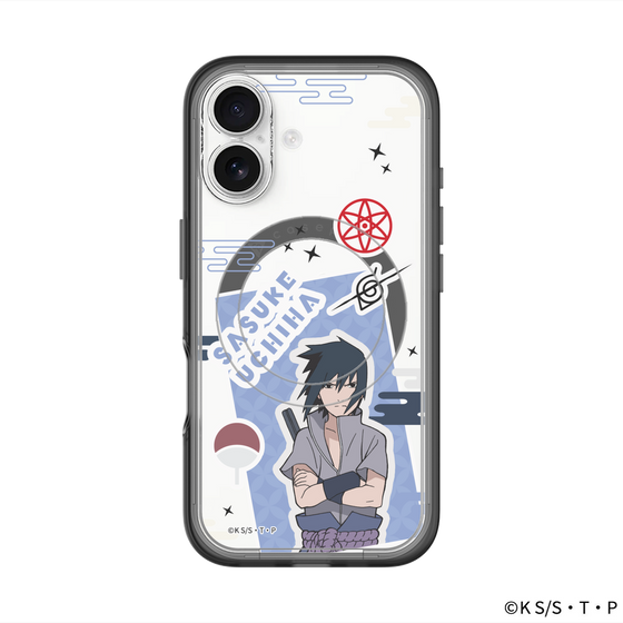 スリムプロテクションプレミアムケース with MagSafe［ NARUTO-ナルト- 疾風伝 - ステッカー - うちはサスケ ］