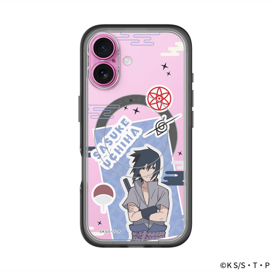 スリムプロテクションプレミアムケース with MagSafe［ NARUTO -ナルト- 疾風伝 - ステッカー - うちはサスケ ］