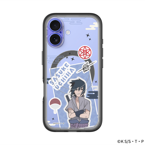 スリムプロテクションプレミアムケース with MagSafe［ NARUTO -ナルト- 疾風伝 - ステッカー - うちはサスケ ］