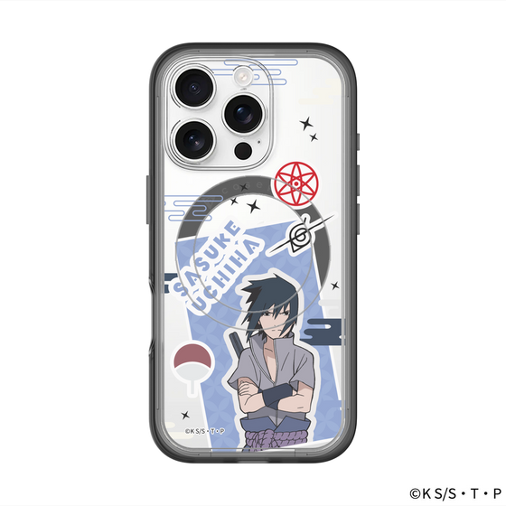 スリムプロテクションプレミアムケース with MagSafe［ NARUTO-ナルト- 疾風伝 - ステッカー - うちはサスケ ］
