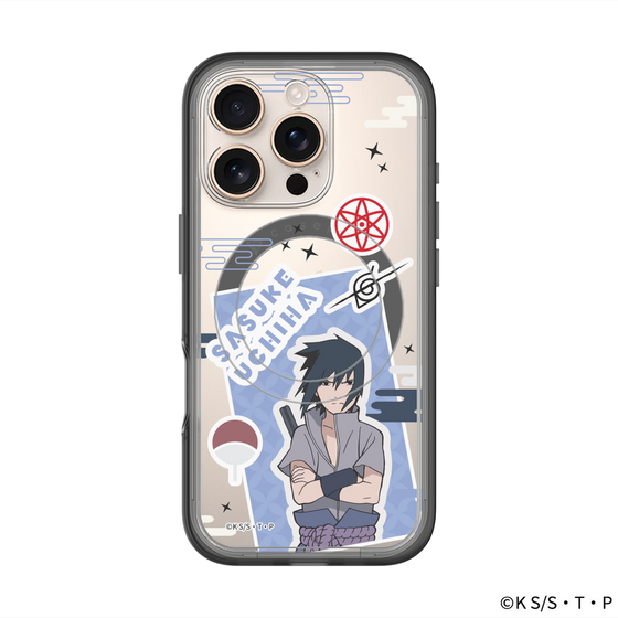スリムプロテクションプレミアムケース with MagSafe［ NARUTO -ナルト- 疾風伝 - ステッカー - うちはサスケ ］