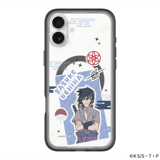 スリムプロテクションプレミアムケース with MagSafe［ NARUTO-ナルト- 疾風伝 - ステッカー - うちはサスケ ］