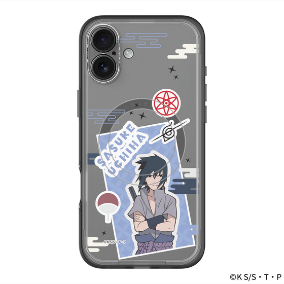 スリムプロテクションプレミアムケース with MagSafe［ NARUTO -ナルト- 疾風伝 - ステッカー - うちはサスケ ］
