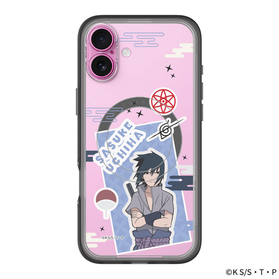 スリムプロテクションプレミアムケース with MagSafe［ NARUTO -ナルト- 疾風伝 - ステッカー - うちはサスケ ］