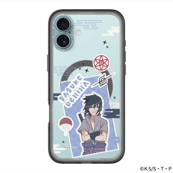 スリムプロテクションプレミアムケース with MagSafe［ NARUTO -ナルト- 疾風伝 - ステッカー - うちはサスケ ］