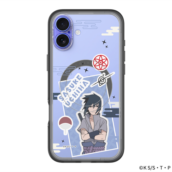 スリムプロテクションプレミアムケース with MagSafe［ NARUTO -ナルト- 疾風伝 - ステッカー - うちはサスケ ］