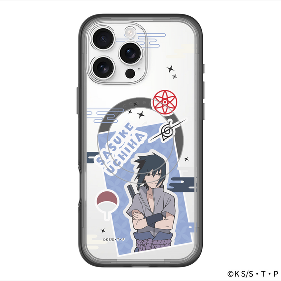 スリムプロテクションプレミアムケース with MagSafe［ NARUTO-ナルト- 疾風伝 - ステッカー - うちはサスケ ］