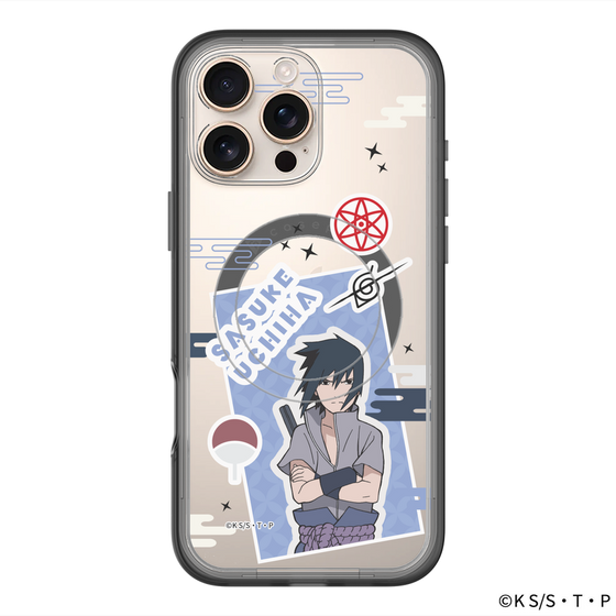 スリムプロテクションプレミアムケース with MagSafe［ NARUTO -ナルト- 疾風伝 - ステッカー - うちはサスケ ］