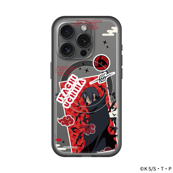 スリムプロテクションプレミアムケース with MagSafe［ NARUTO -ナルト- 疾風伝 - ステッカー - うちはイタチ ］